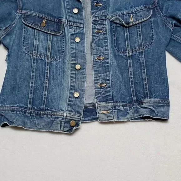 1960s Vintage Lee Sanforized 101-J USA Union Made Distressed Denim Jacket - Picture 4 of 16